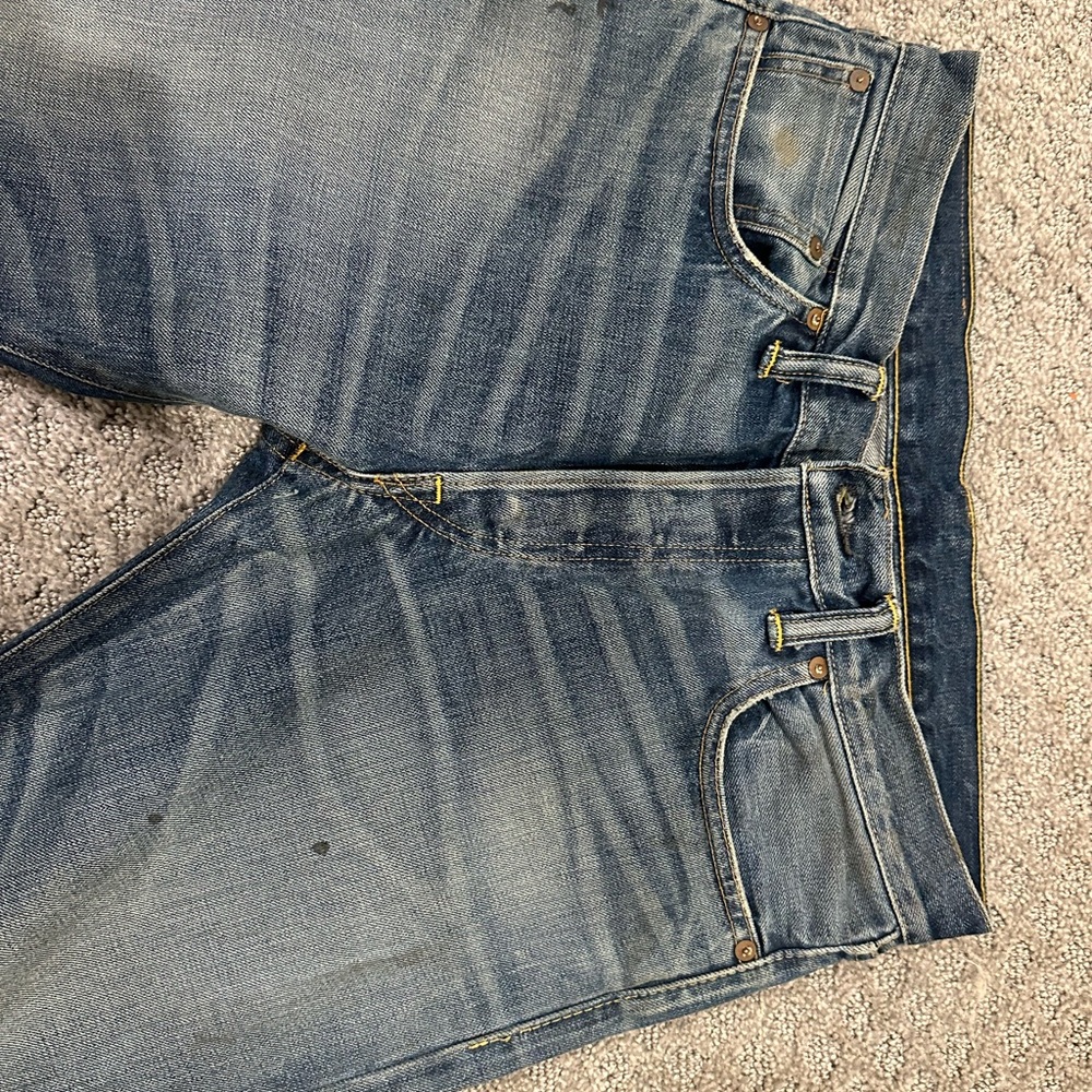 RALPH LAUREN RRL LOW STRAIGHT MIDLAND SELVEDGE DENIM JEANS Sz 31x34